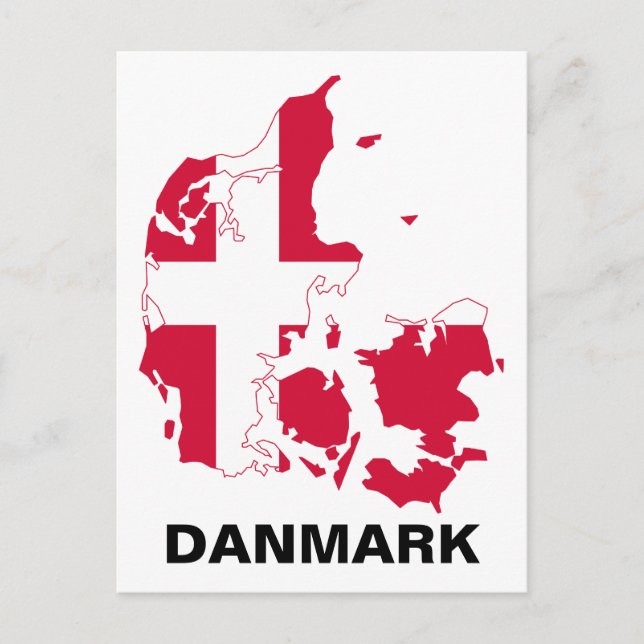 Dänemark Flag-Karte Postkarte (Vorderseite)