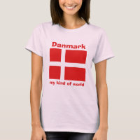 Dänemark Flag + Karte + Text T - Shirt