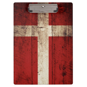 Dänemark-Flagge auf altem hölzernem Korn Klemmbrett
