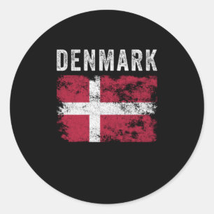 Dänemark-Flagge bedruckt - Dänische Flagge Runder Aufkleber