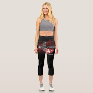 Dänemark-Flagge Capri Leggings