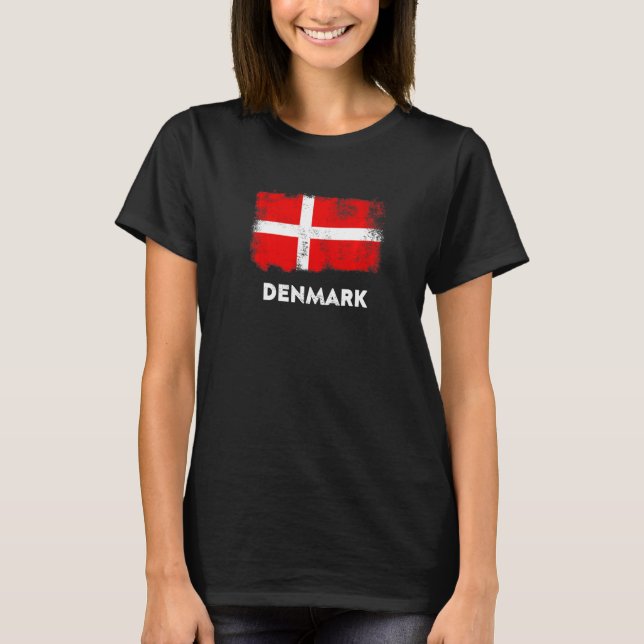 Dänemark Flagge Danemark White Red T-Shirt (Vorderseite)