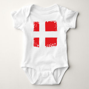 Dänemark-Flagge, dänischer cooler Babystoff Baby Strampler
