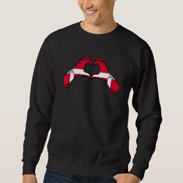Dänemark-Flagge Dänisches Herz 1 Sweatshirt (Vorderseite)
