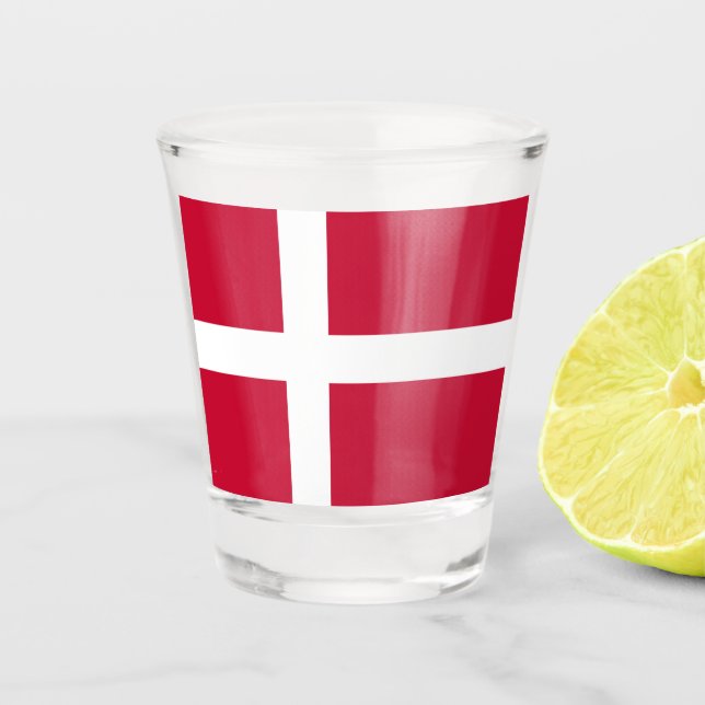 Dänemark Flagge Dänisches Patriotikum Schnapsglas (Vorderseite)