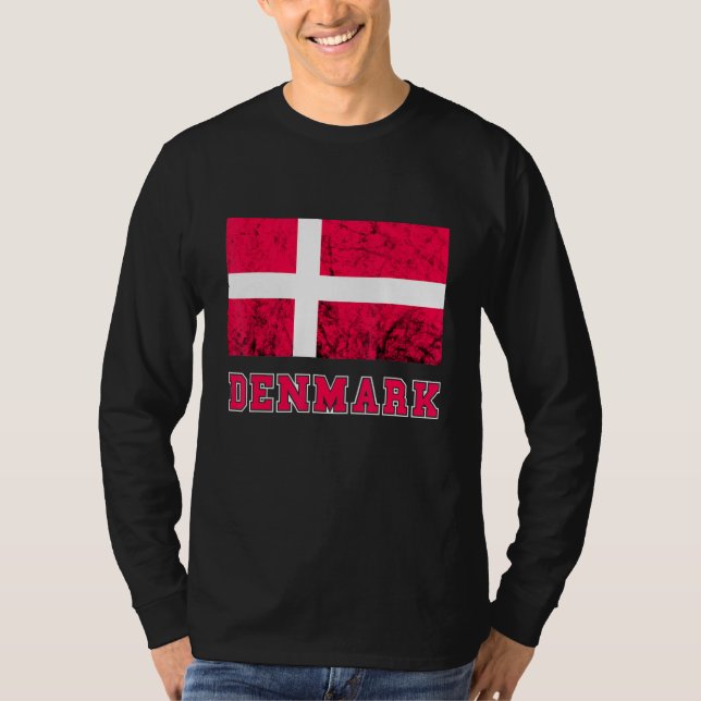 Dänemark Flagge Dannebrog Retro Dänemark Pride Dan T-Shirt (Vorderseite)