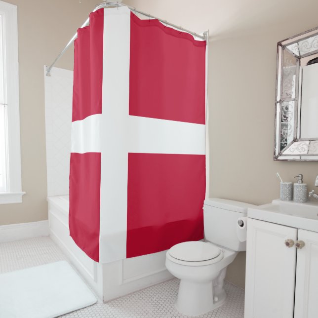 Dänemark-Flagge Duschvorhang (Beispiel)