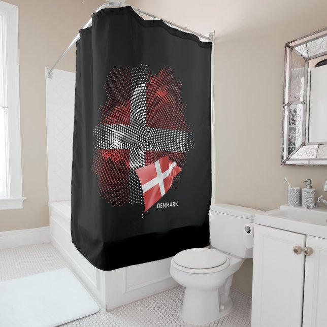 Dänemark-Flagge Duschvorhang (Beispiel)