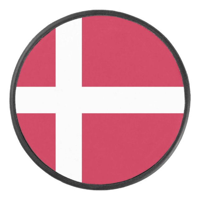 Dänemark Flagge Eishockey Puck (Vorderseite)
