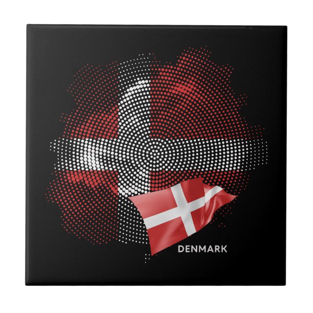 Dänemark-Flagge Fliese (Vorderseite)