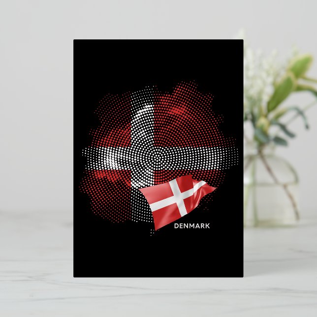 Dänemark-Flagge Folieneinladung (Stehend vorne)