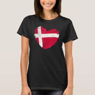 Dänemark-Flagge für Herzform Dänemark T-Shirt