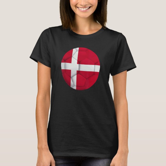 Dänemark Flagge Fußball Dänemark Fußball Dänemark  T-Shirt (Vorderseite)