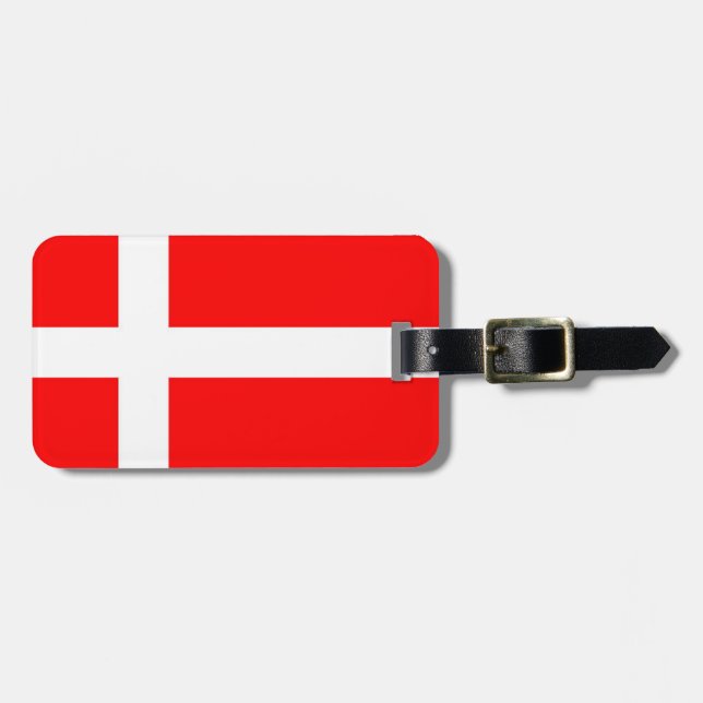 Dänemark Flagge Gepäckmarke! Gepäckanhänger (Vorderseite horizontal)