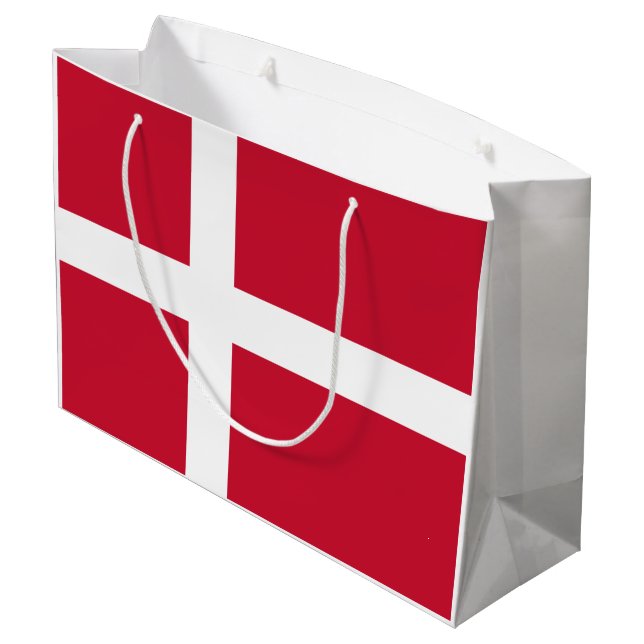 Dänemark Flagge Große Geschenktüte (Rückseite Schrägansicht)