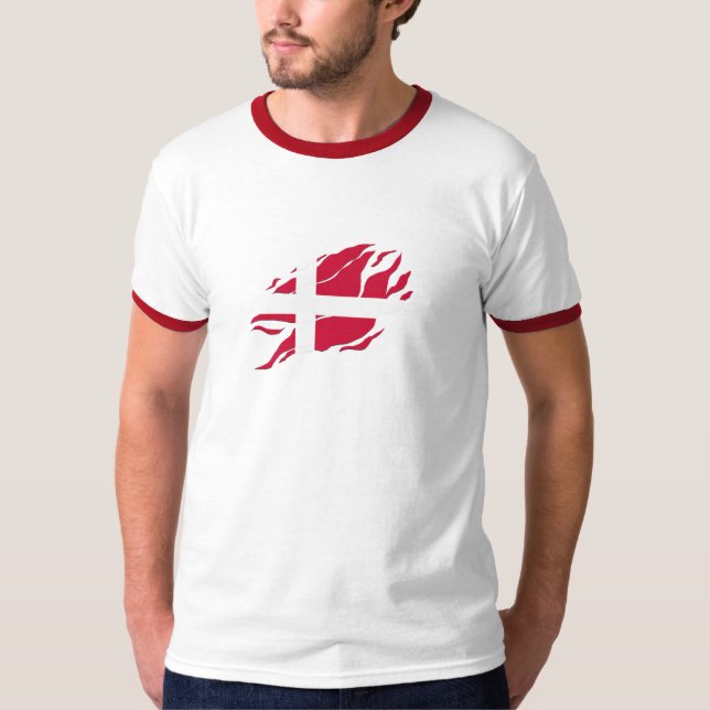 Dänemark Flagge in mir, Skandinavien Klaw-Mark T-Shirt (Vorderseite)