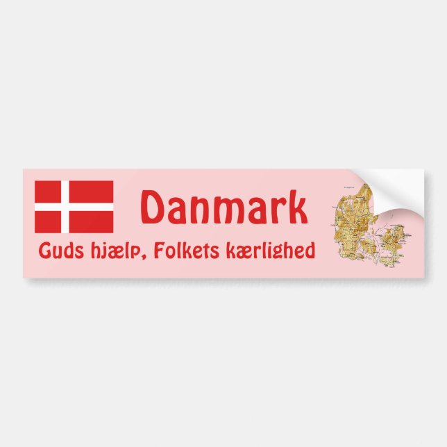 Dänemark Flagge + Karte Autoaufkleber (Vorne)