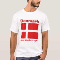 Dänemark-Flagge + Karte + Text-T - Shirt