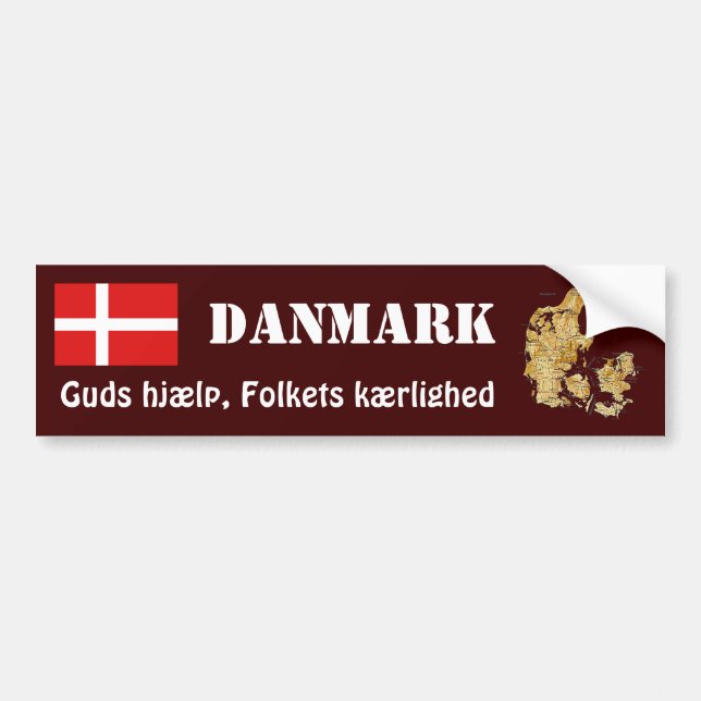 Dänemark-Flagge + Karten-Autoaufkleber Autoaufkleber (Vorne)