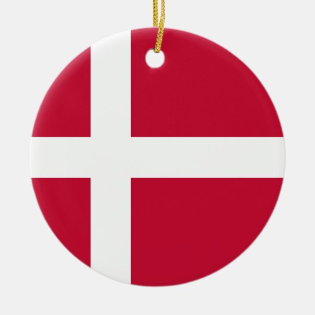 Dänemark Flagge Keramik Ornament (Vorne)
