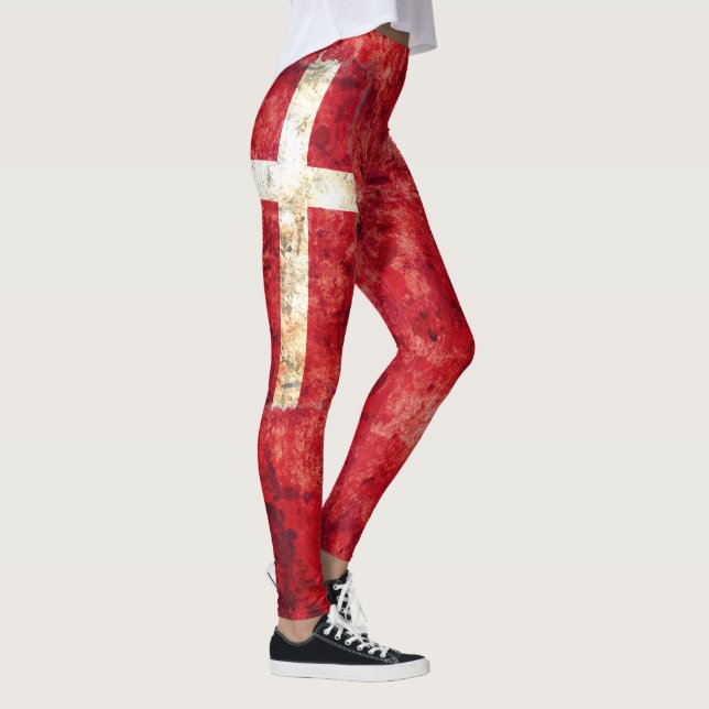 Dänemark-Flagge Leggings (Rechts)