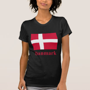 Dänemark-Flagge mit Namen auf Dänische T-Shirt