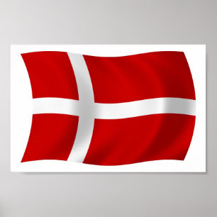 Dänemark Flagge Poster Druck