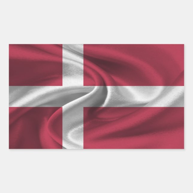 Dänemark Flagge Rechteckiger Aufkleber (Vorderseite)