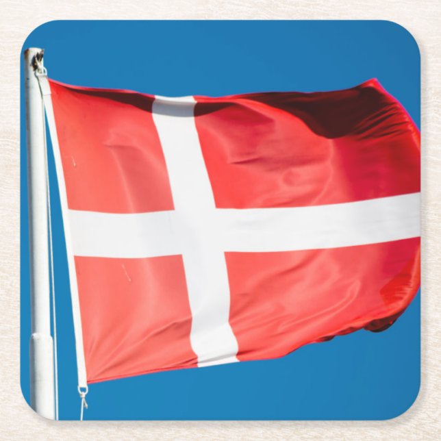 Dänemark Flagge Rechteckiger Pappuntersetzer (Vorderseite)