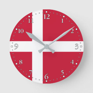 Dänemark Flagge Runde Wanduhr
