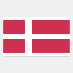 Dänemark-Flagge Stickers* Rechteckiger Aufkleber