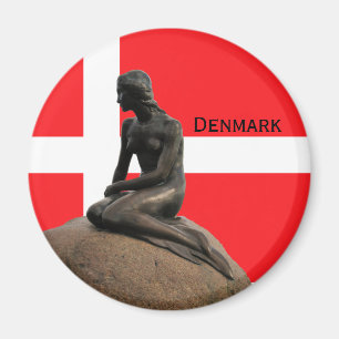 Dänemark Flagge und Mermaid Magnet