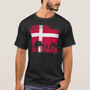 Dänemark Flagge Vintag beängstigend dänische Grung T-Shirt