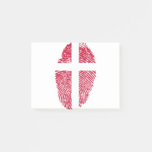 Dänemark Flaggen Fingerprint Land Prix Post-it Klebezettel