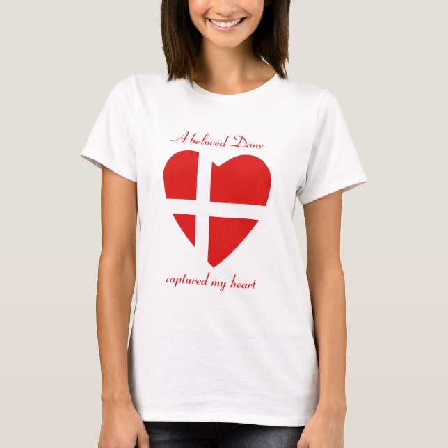 Dänemark-Flaggen-Schatz-T - Shirt (Vorderseite)