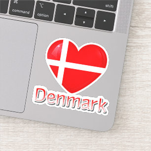 Dänemark Flaggenherz Aufkleber