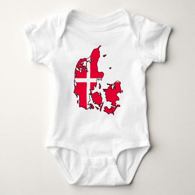 Dänemark-Flaggenkarte Baby Strampler (Vorderseite)