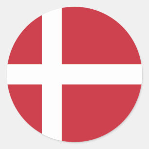 Dänemark Flaggenklassiker-Round-Aufkleber Runder Aufkleber