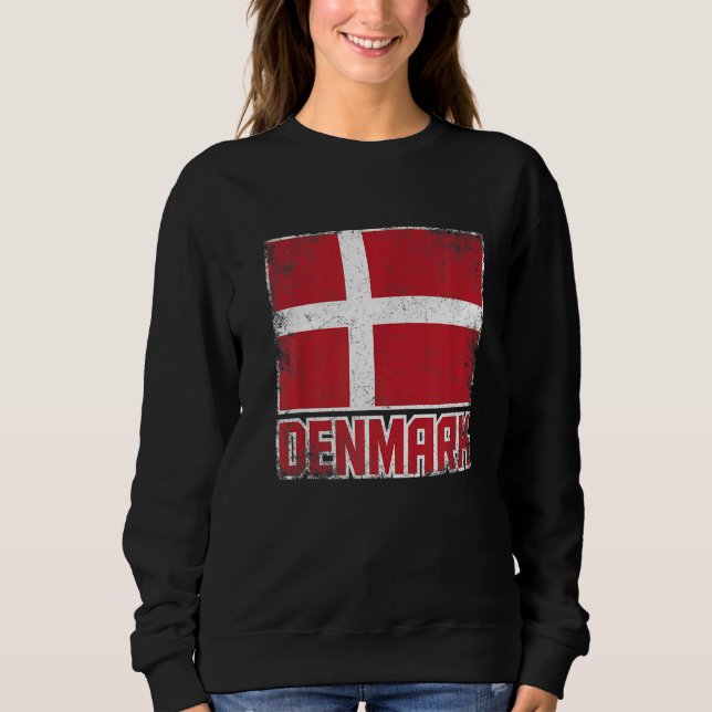 Dänemark Flaggenstaat Vintag Retro Land Dane Pri Sweatshirt (Vorderseite)