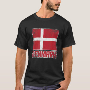 Dänemark Flaggenstaat Vintag Retro Land Dane Pri T-Shirt