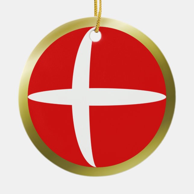 Dänemark Flaggenverzierung Keramikornament (Vorne)