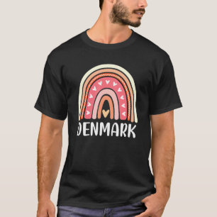 Dänemark für Frauen Regenbogenherzen T-Shirt