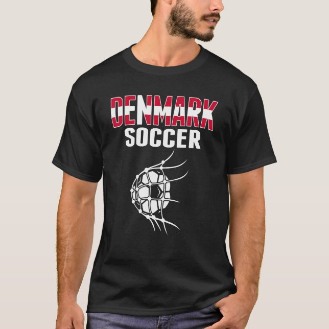 Dänemark Fußball-Ball im Nettoziel Dänischer Fußba T-Shirt (Vorderseite)