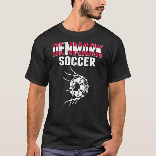 Dänemark Fußball-Ball im Nettoziel Dänischer Fußba T-Shirt (Vorderseite)