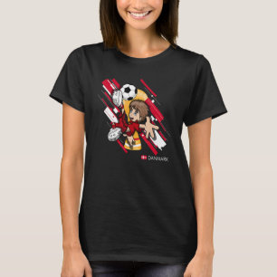 Dänemark Fußball-Fußballkids spielen Fußball-Ziel  T-Shirt