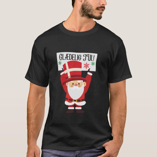 Dänemark Gl delig Jul Danish Merry Christmas Gl de T-Shirt (Vorderseite)
