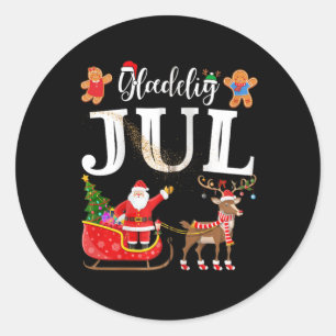 Dänemark Glædelig Jul Danish Merry Christmas Glæde Runder Aufkleber