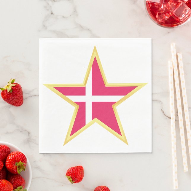 Dänemark Gold-Star-Flaggenland Serviette (Von Creator hochgeladen)