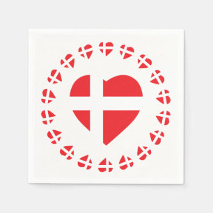 DÄNEMARK HEART SHAPE FLAG SERVIETTE
