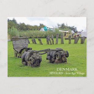 Dänemark, Hvolris Iron Ages Village Postkarte